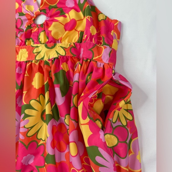 Smak Parlour Floral Halter Maxi Dress Pink Orange Size XL - Picture 7 of 11